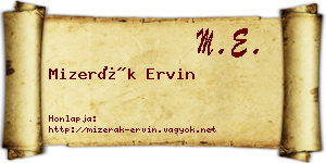 Mizerák Ervin névjegykártya