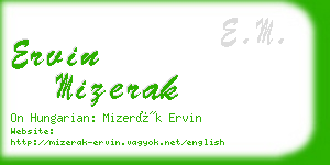 ervin mizerak business card